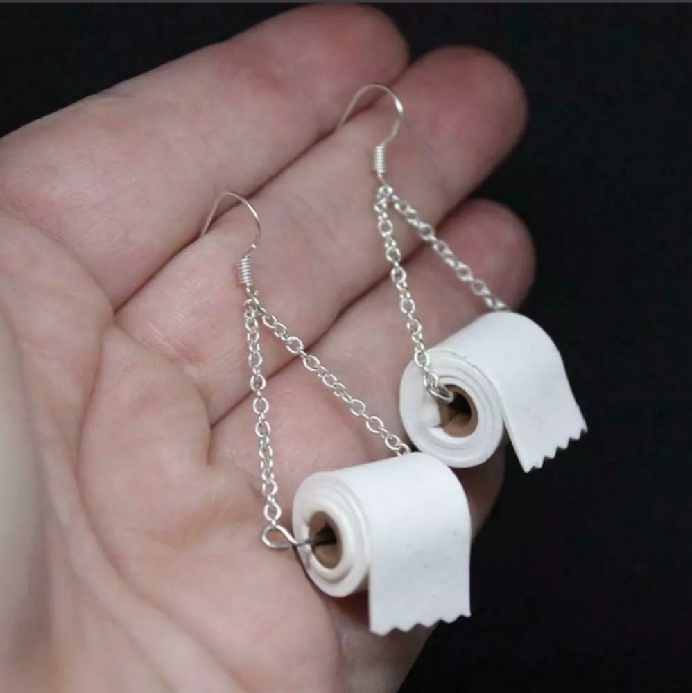 NWT TOILET PAPER EARRINGS! ADORABLE!